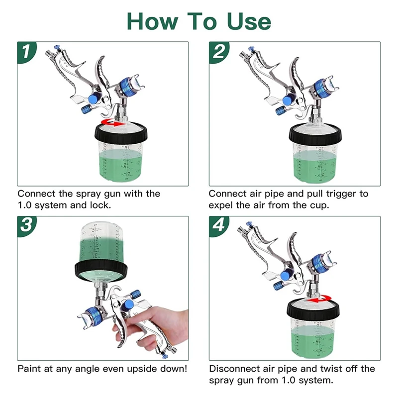 Disposable Paint Mixingcup Kit For Automotivegun-Hvlp Spraygun,27 Ounce (800Ml) Standard Kit,20 Cup Liners,20 Lids