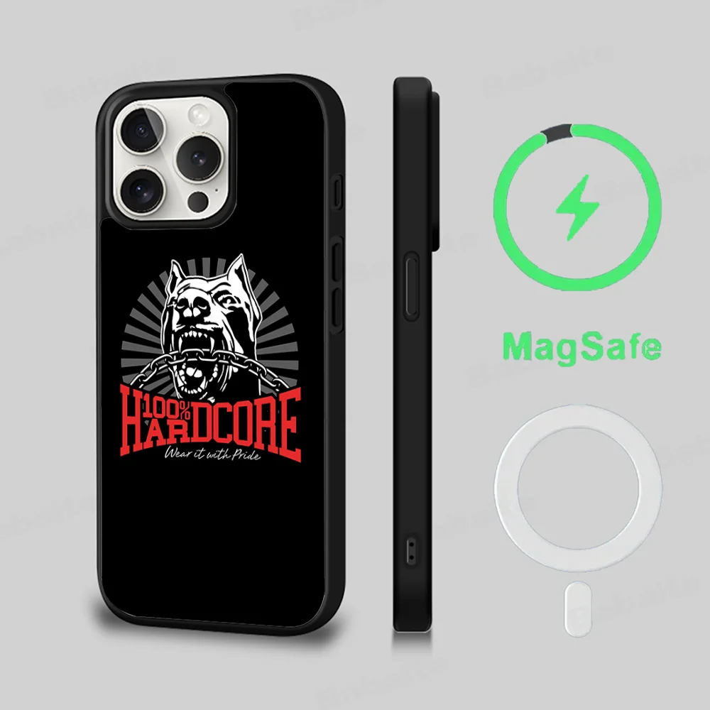 

Bone Gabber 100 Hardcore Dog Phone Case Magesafe Magnetic Wireless Charge Case For IPhone 16 11 12 13 14 15 Pro Max Plus Mini