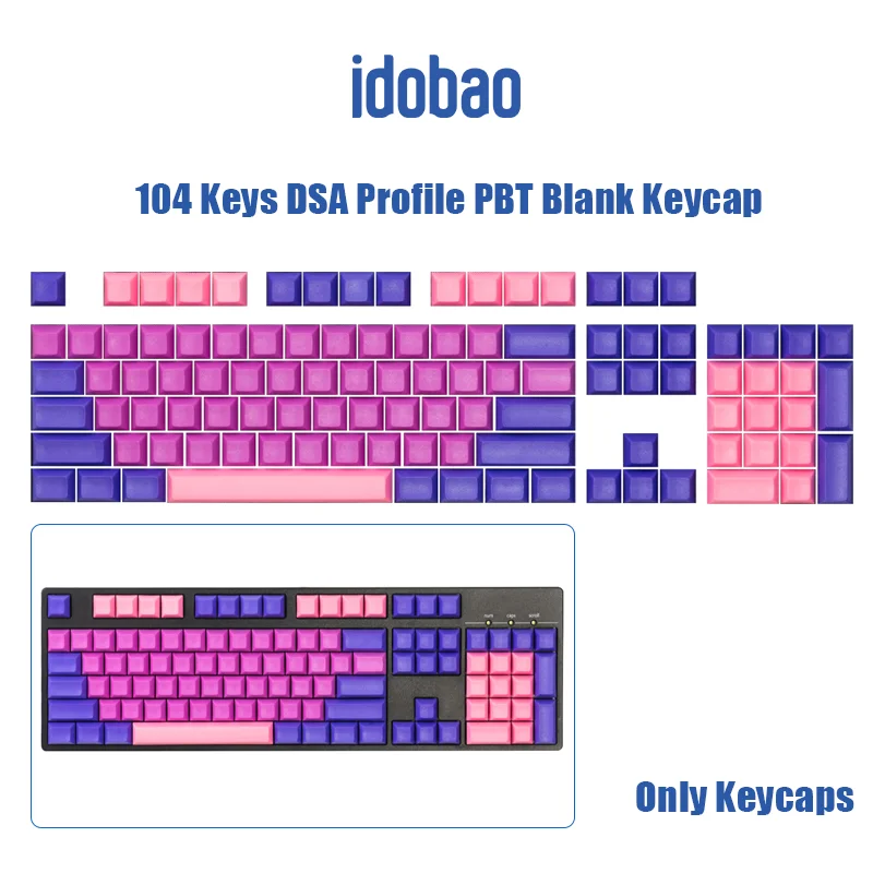 idobao 104 Keys Keycaps for Mechanical Keyboard  DSA Profile Keycap DIY Custom PBT Keycaps for MX Switch ANSI Layout Keycaps