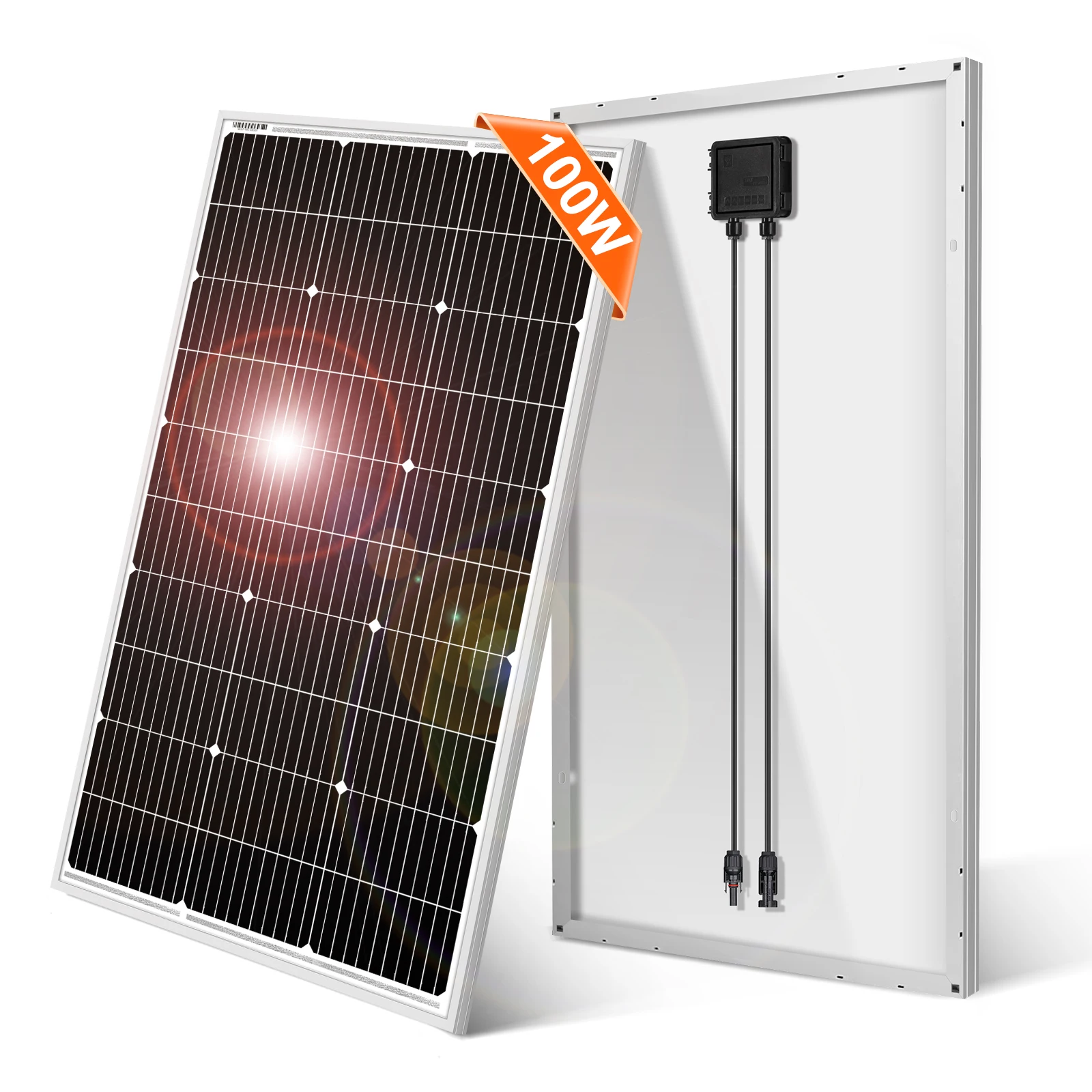 Image of DOKIO Panneau Solaires 18V Panneaux 100WSolar Panel Wasserdichte Photovoltaico Paneles Für Camping/Powerbank/12V Batterie/Campervan