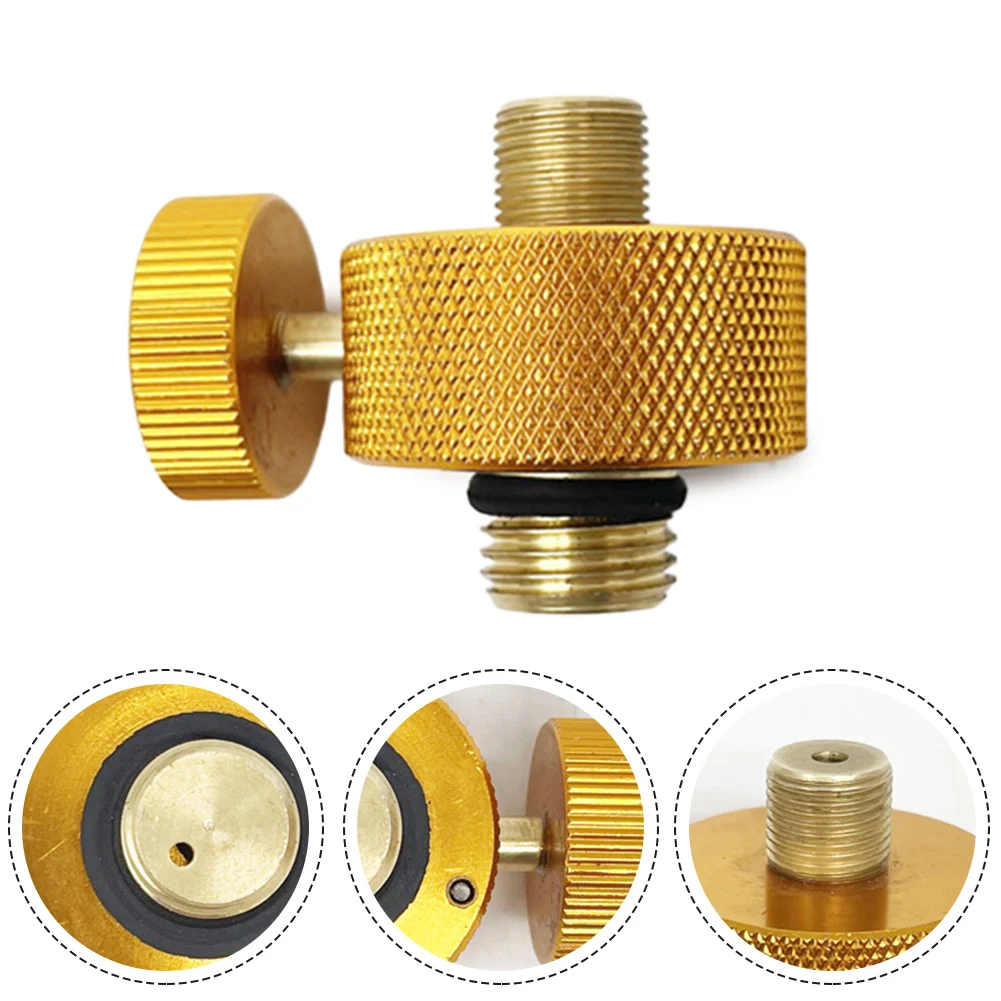 Stove Head Adapter Camping Copper+Aluminum Alloy Golden Liquefied Gas Cylinder Hot Sale Camping Stove Accessories