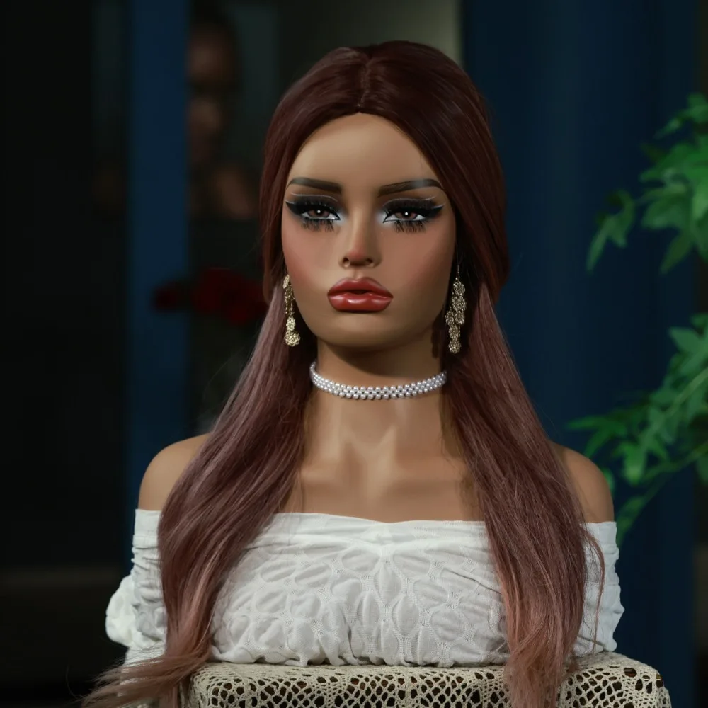 

Профессиональный женский парик, голова манекена с плечами, европейско-американская модель для макияжа для аксессуаров