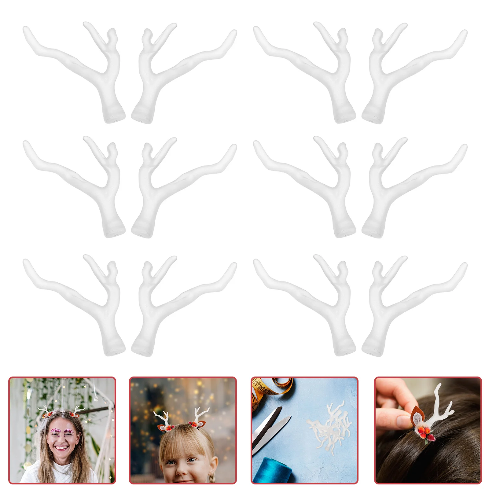

50pcs Artificial Antlers Diy Headpiece Deer Antlers Decor Craft Embellishments Christmas Hair Accessories Reindeer Headband
