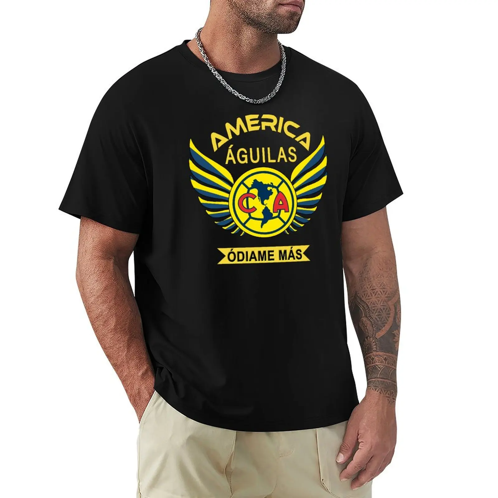 Camiseta de Moda con Estampado de Letras de Club América de Fútbol Mexicano Liga MX - Aguilas del América Odiame Más
