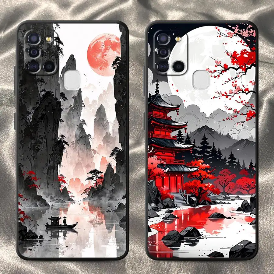 Wash Painting Landscape Case for Samsung Galaxy A06 A53 A50 A56 A02s A20s A05 A30s A71 A73 A04 A03 Phone Cover