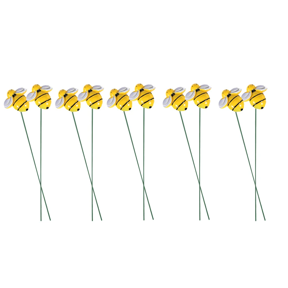 

10Pcs Garden Bee Stake Decorative Outdoor Yard Planter Ornament for Lawn Patio Flower Bed Garden Stakes Art Sculpture