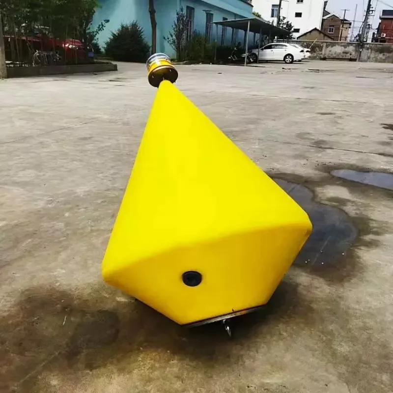 Custom LLDPE Plastic Marine Navigation Buoys Conical Floating Sea Marker Buoy with Solar Light