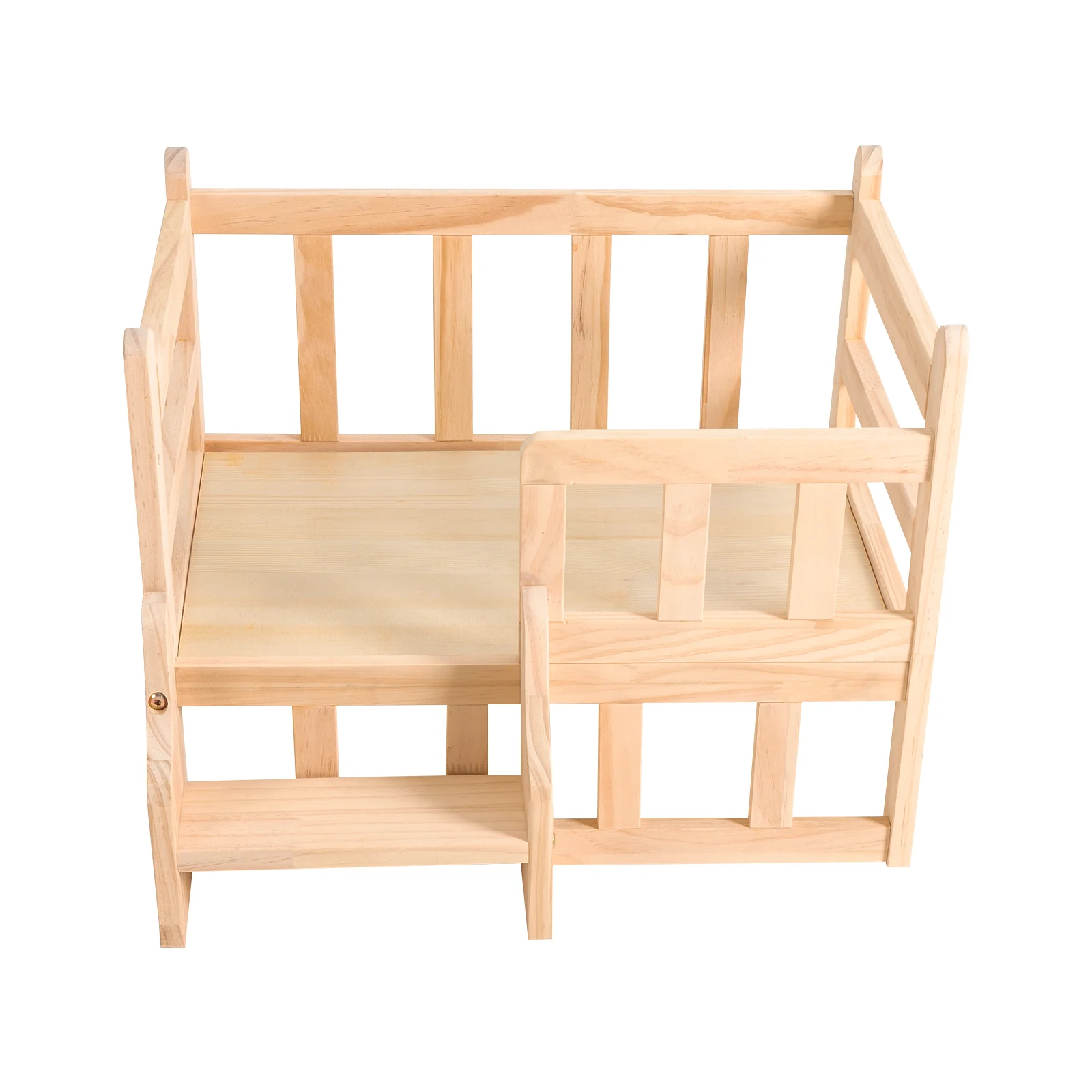 

Solid Pine Wood Pet Bed Furniture Frame High Stability Elevated Fence Dog Cat S/L/M
