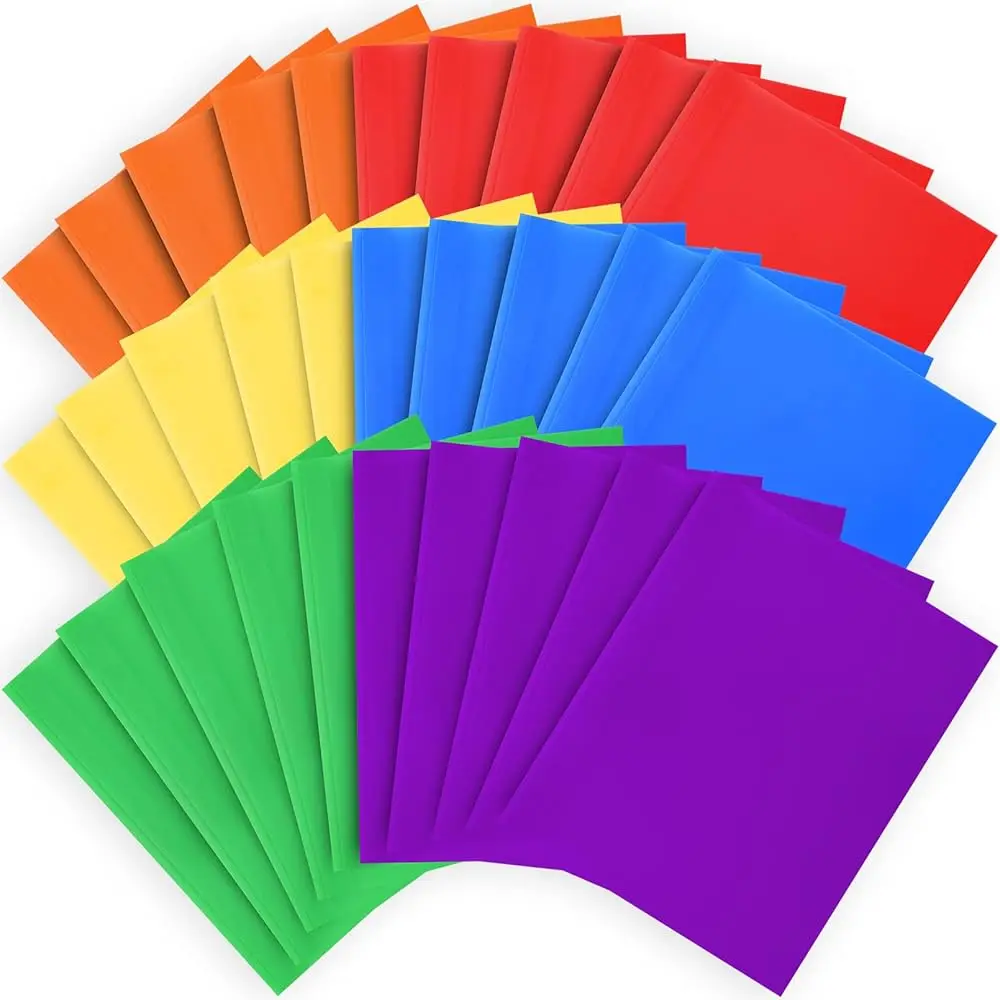 

30 Pack Plastic Folders with Pockets and Prongs,Two Pocket Folders with Prongs,Heavy Duty Folders with Pockets and Business C