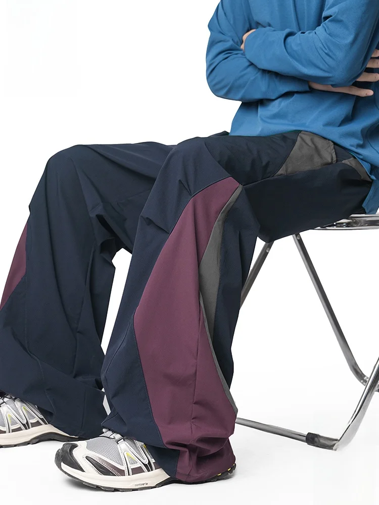 

PaulFrank Ice Silk Men's Casual Pants Summer Thin Outdoor Loose Color Blo American Workwear Long Trousers Breathable Straig...