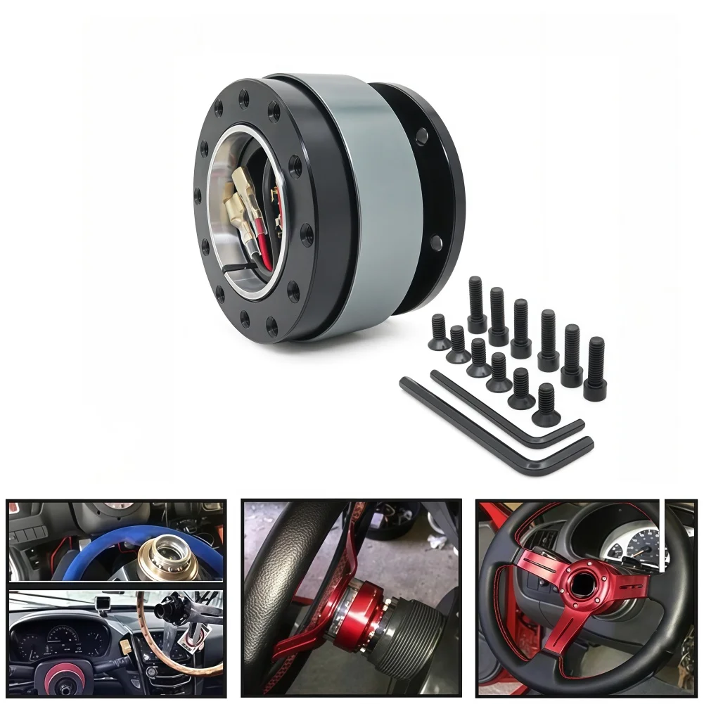 

Quick Release Steering Wheel Adapter with Ball Bearing for Car Modification Lightweight and Compact for Most Standard Cars