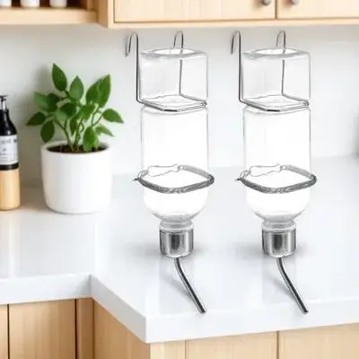 

2Pcs Pet Water Dispenser Leak-Proof Hanging Water Bottle for Rabbits Bunnies Hamsters Chinchillas Small Animal Feeder