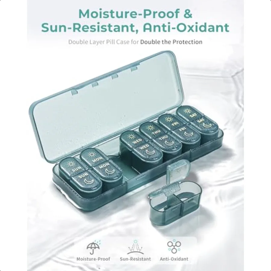 아침과 저녁 약통 7일 주간 약통 하루 2회 약통 7일 약 보관함