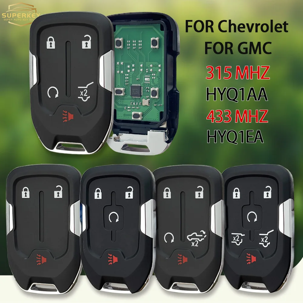 

SUPERKEY HYQ1AA HYQ1EA для GMC Acadia Terrain Sierra Yukon для Chevrolet Tahoe Silverado 315/433 МГц ID46 чип удаленный ключ от автомобиля
