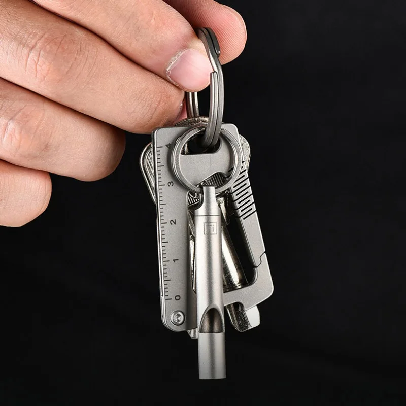 سبائك التيتانيوم الكلب التدريب صافرة التخييم الصيد أدوات إنقاذ CNC EDC المدربين 120DB أنبوب واحد صافرة طوارئ المفاتيح