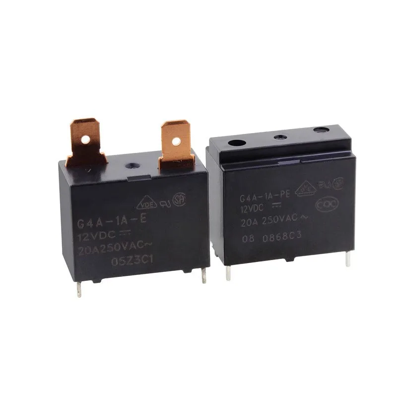 5PCS Power Relay G4A-1A-E-5/12/24VDC G4A-1A-PE-12/24VDC G4A-1A-PE-CF-12VDC 4Pin 20A Air conditioner water heater relay For OMRON
