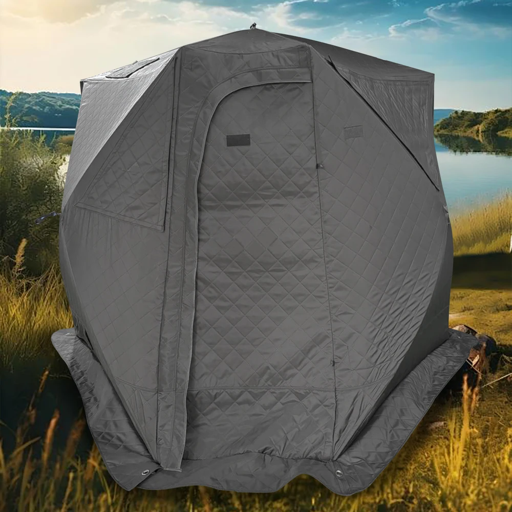 

hit productOEM 600D Insulated Portable Sauna Tent Pentagon Outdoor Winter Sauna Tent With Stove Jack for Camping Backyard Spa