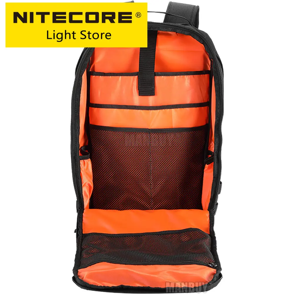 Genuine Nitecore BP23 Multipurpose Commuting Large 23L Backpack Wearproof 600D Polyester Fabric Travel Outdoor Activities Daily