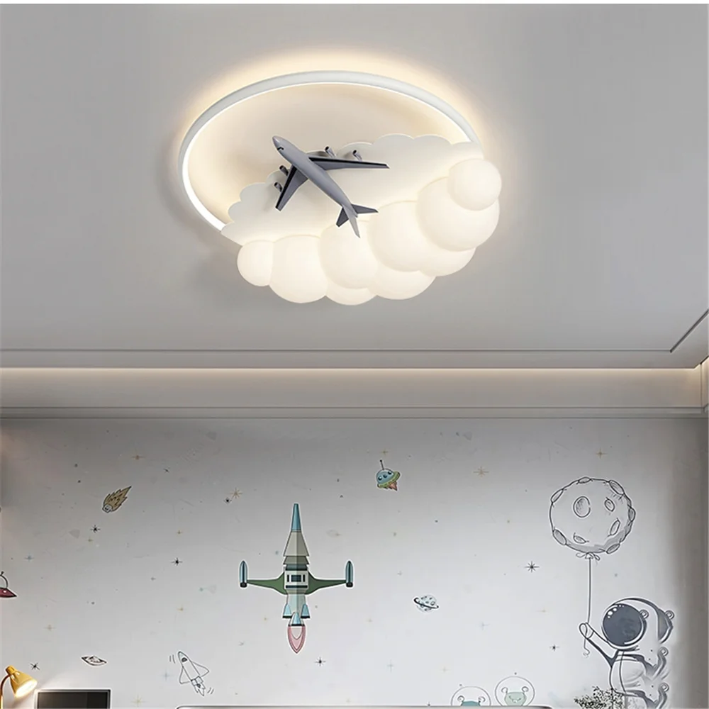 Imagem -03 - Creative Aircraft Acrílico Nuvens Lâmpada Led para Crianças Luminárias Mutáveis para Sala de Estar Quarto Estudo Arte Remota