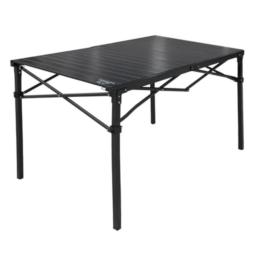 Heavy-Duty Roll-Top Table for Camping Large - Portable Aluminum-Top Folding Table with Steel Frame Designed for Outdoor Adventu