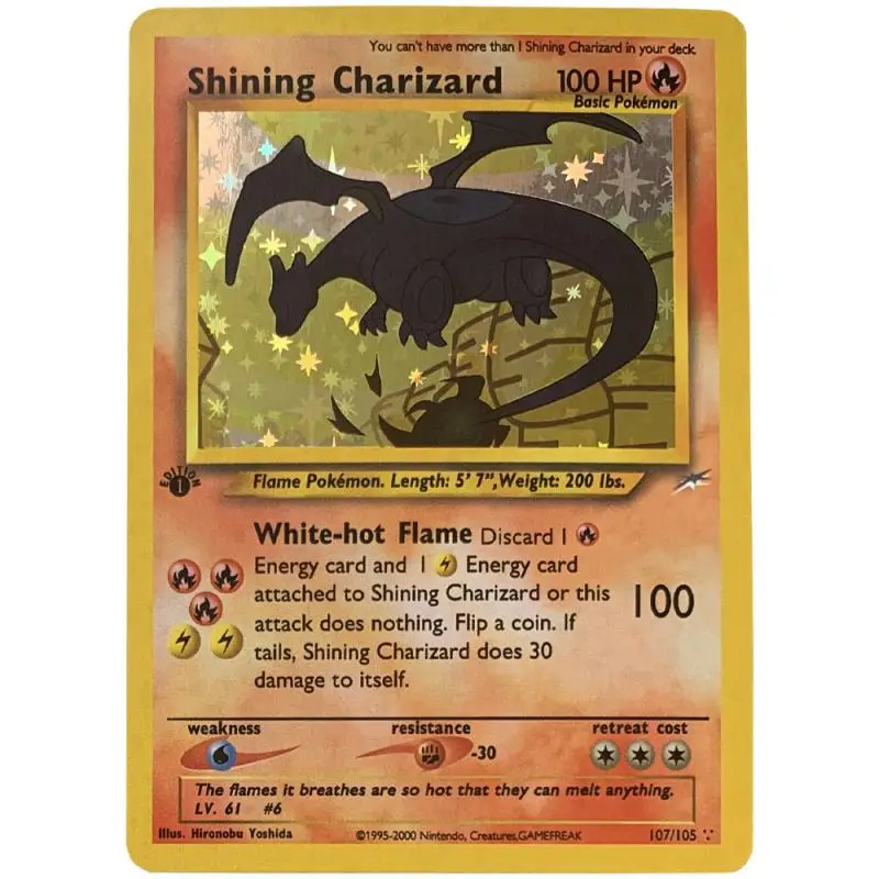 Pokemon Shining Basis Set, Cartoon Collection Cards, Pikachu Charizard, 1996 Jaar Dimensions el Kaarten, DIY Game, Gift Toys