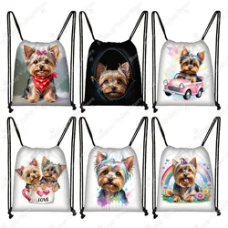 Yorkshire Terrier Backpacks Yorkie Mom Children School Backpack Puppy Dogs Painting Storage Bag Shoes Holder School Supplies