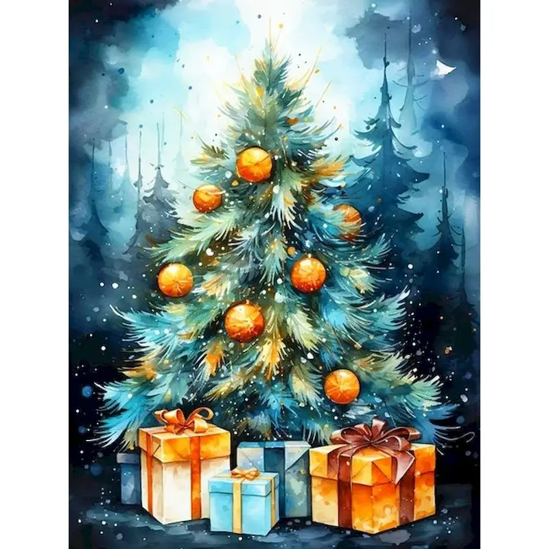 RUOPOTY Paint By Numbers Paint Kit Diy Making Kits Christmas Tree Crafts Gift Hand Painting Painting With Numbers Home Decor