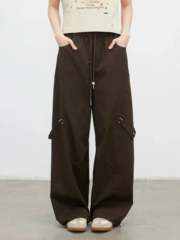 CHIC VEN Casual Women Pants Solid Loose High-Waisted Drawstring Sports Trousers Female Sweatpants Spring Autumn New 2026