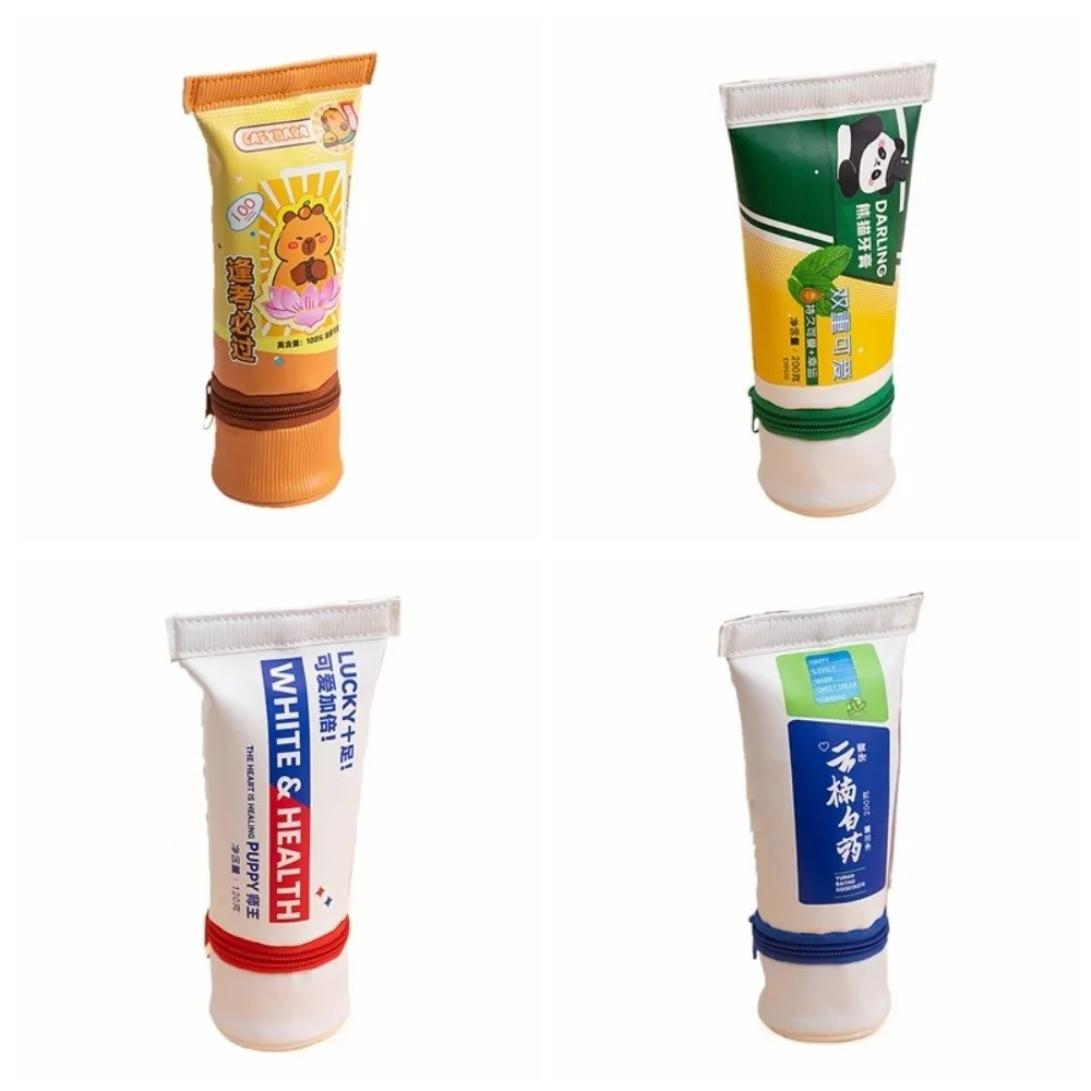 Capybara Toothpaste Pen Bag Simulation Large Capacity Toothpaste Stationery Bag Creative Zipper Toothpaste Pencil Case