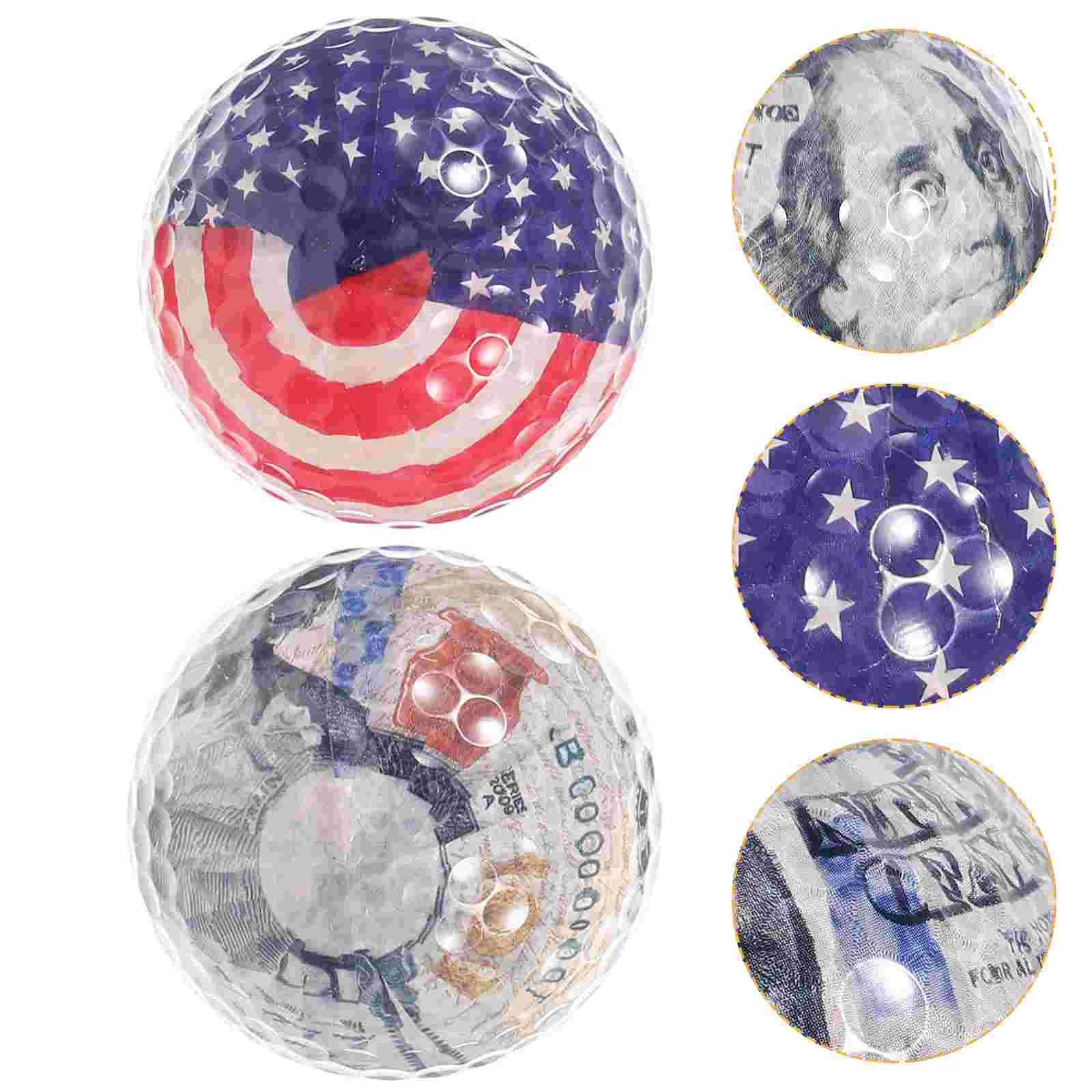 

2 Pcs Colored Golf Balls Practice Fun Golfing Multifunction Multi-function Training Good Portable Indoor Miss