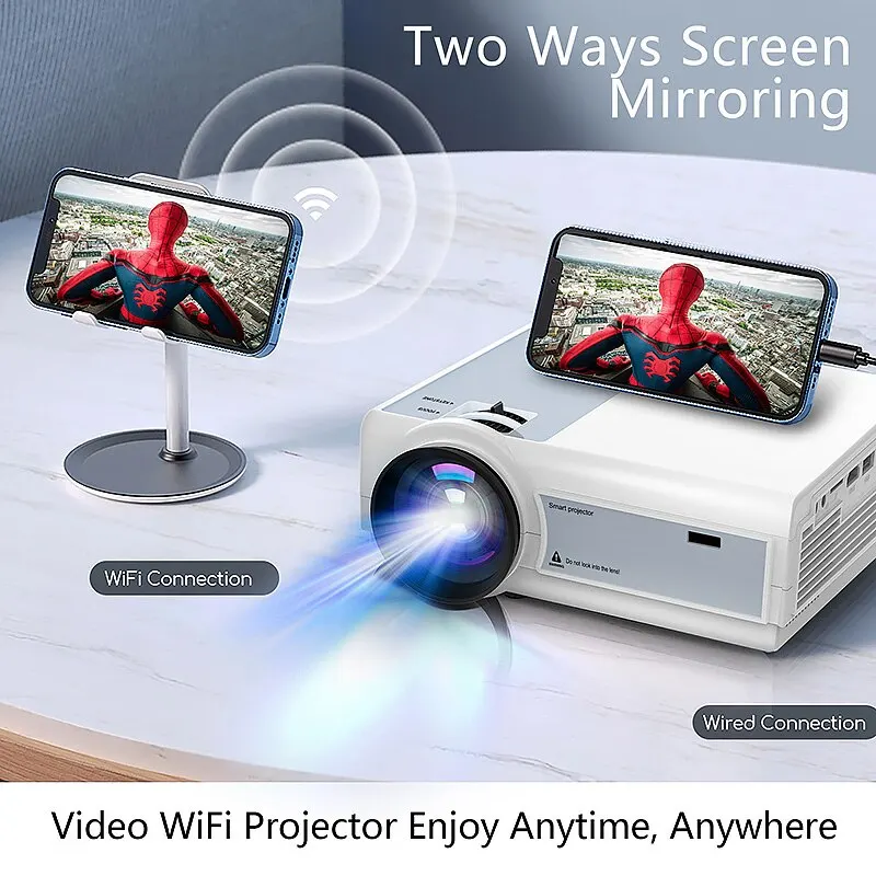 Globalny projektor TFlag L36P Full Hd 1080P 4K Wifi Mini LED Przenośny projektor 2.4G 5G do smartfona