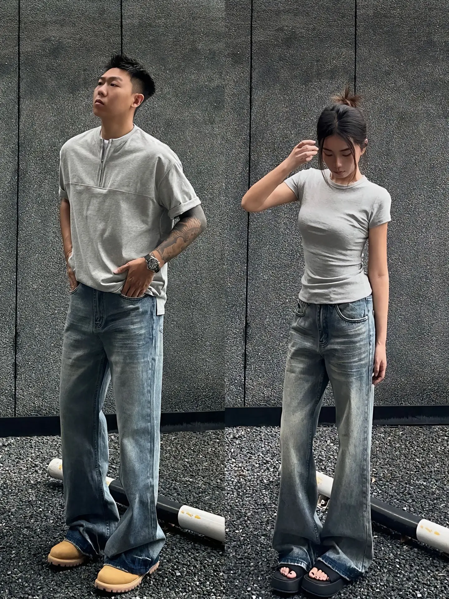 

Синие мужские джинсы в американском ретро-стиле, зауженные, прямые, летние, тонкие, в стиле High Street, для пар, с легким расклешением, Cleanfit, повседневная одежда