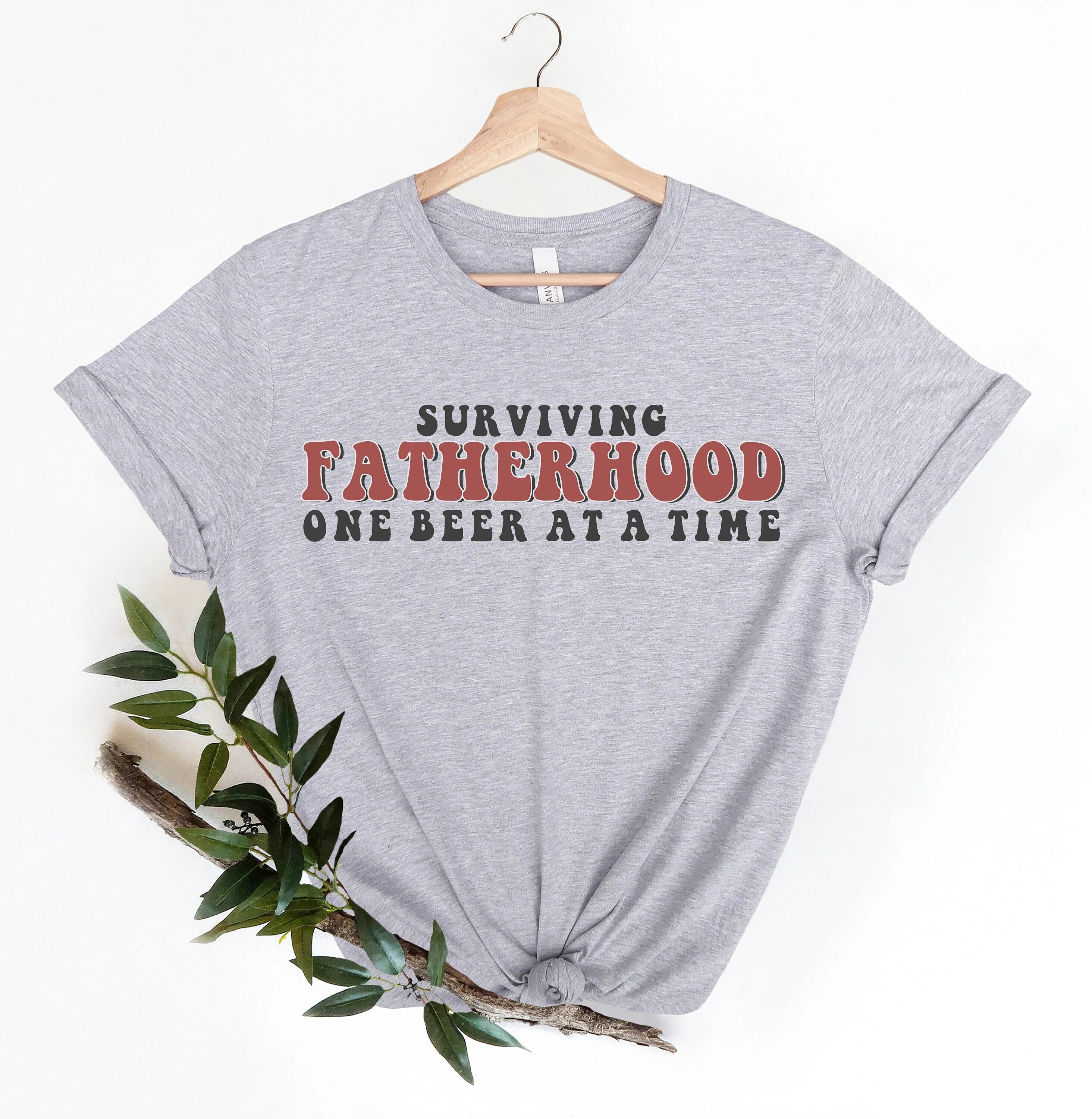 Surviving Fatherhood One Beer At A Time Father'S Day Funny For Dad Him Father Cool Shirt