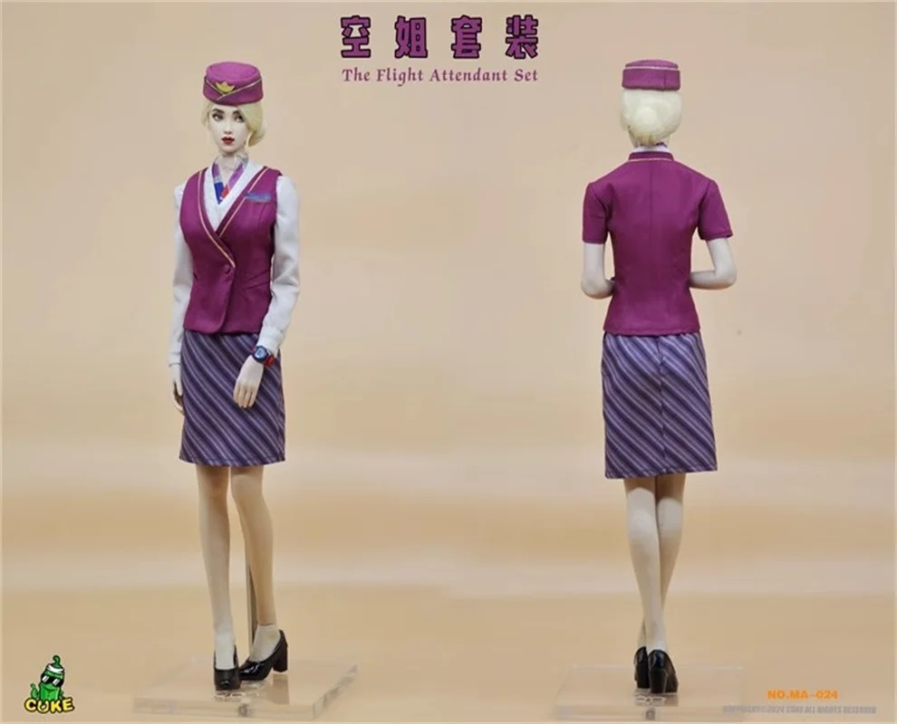 CUKE TOYS MA-024 1/6 Soldier The Flight Attendant Uniform Set Model Toy Fit 12'' Action Figures S18 Body In Stock