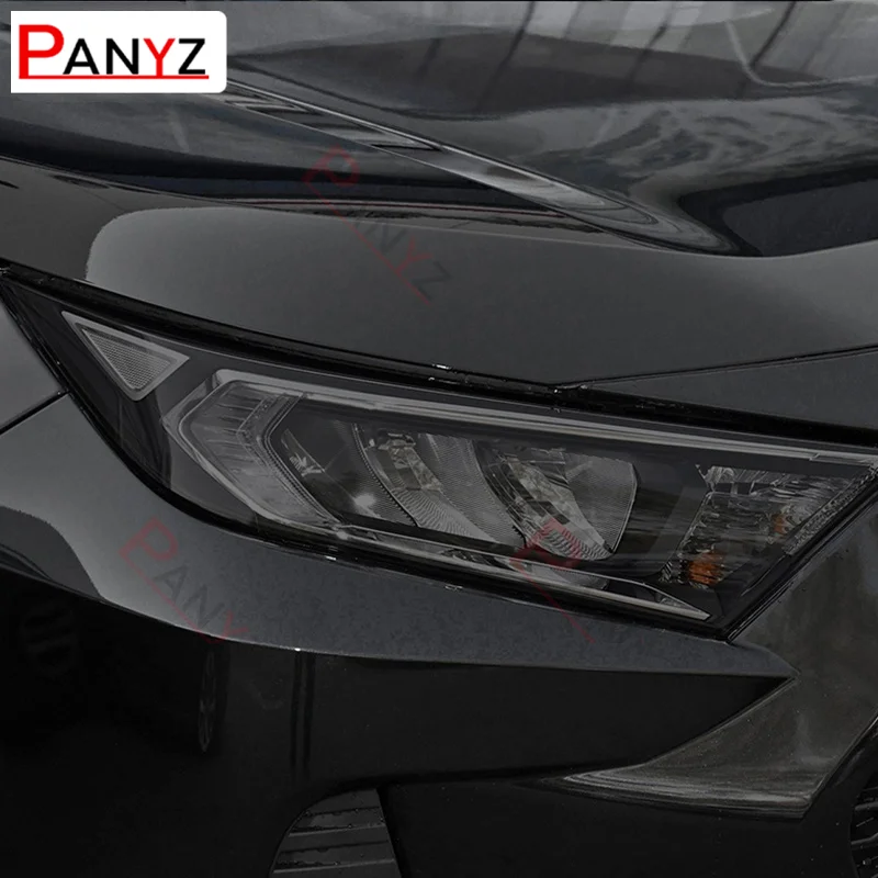 2 Pcs  For Toyota RAV4 XA50 2019 2020 Car Headlight Protective Film Vinyl Protection Transparent Black TPU Sticker Accessories