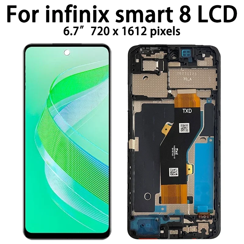 フレーム付きLCDタッチスクリーンキット,6.6インチ,Infinix x6525