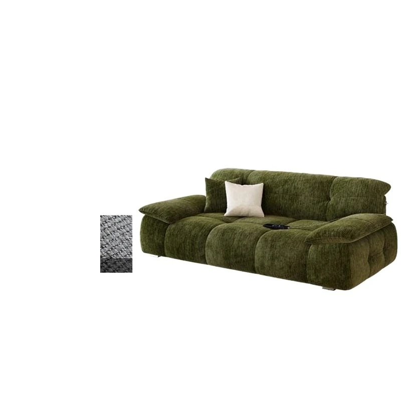 

Living room small apartment new retro cream wind cloud sofa, straight row chenille velvet fabric sofa
