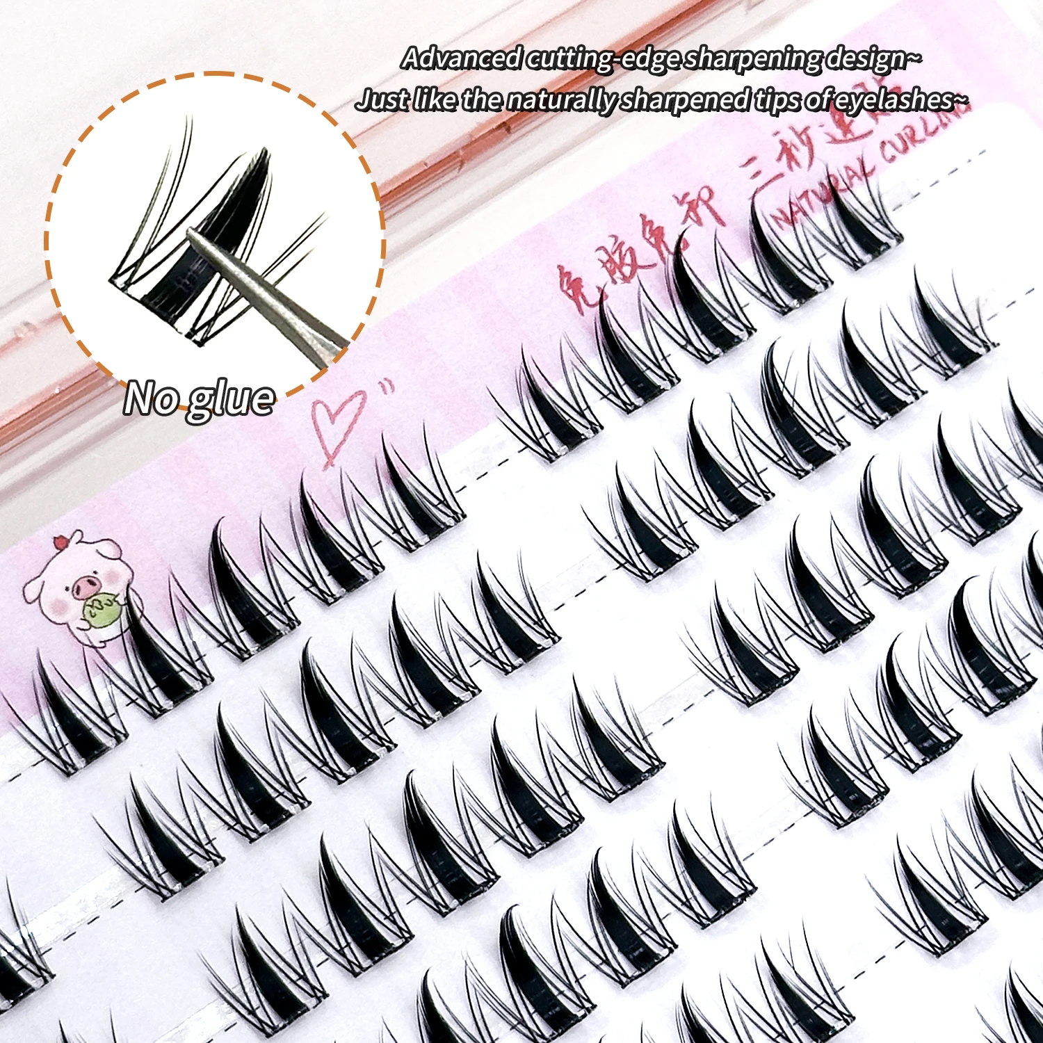 BQI pestañas postizas sin pegamento de gran capacidad pestañas autoadhesivas segmentadas rizadas naturales sin pegamento requiere fácil de usar