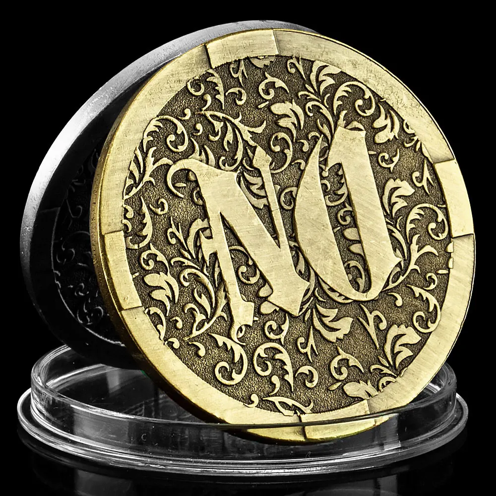 Retro Yes or No 40mm Bronze Commemorative Coin Non-currency Souvenir Challenge Collectible Coins Collection Art Craft Gifts