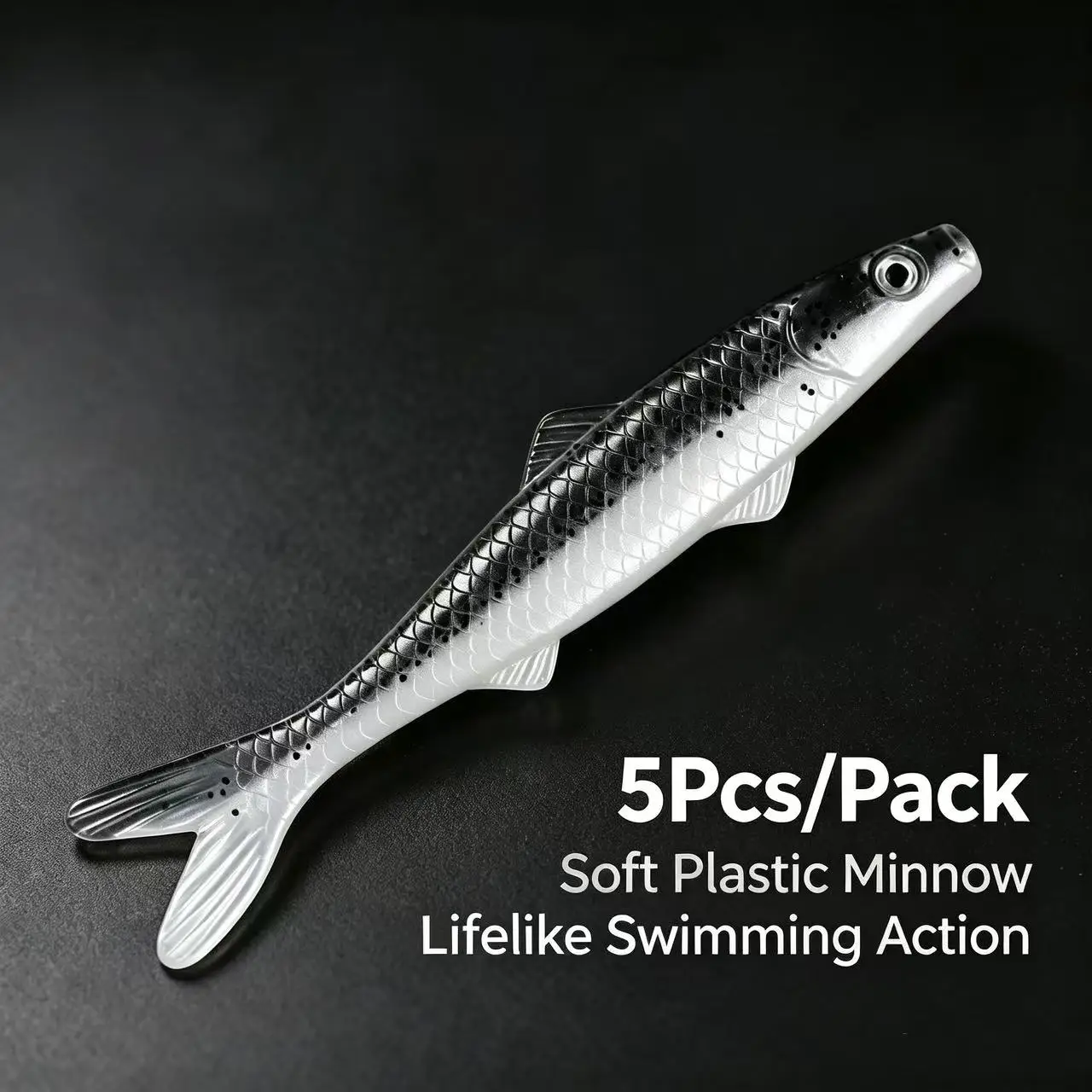5 Stück/Beutel 80mm 120mm 140mm Fischähnlicher PVC-Weichköder Simulierter Fischköder Weicher Angelköder
