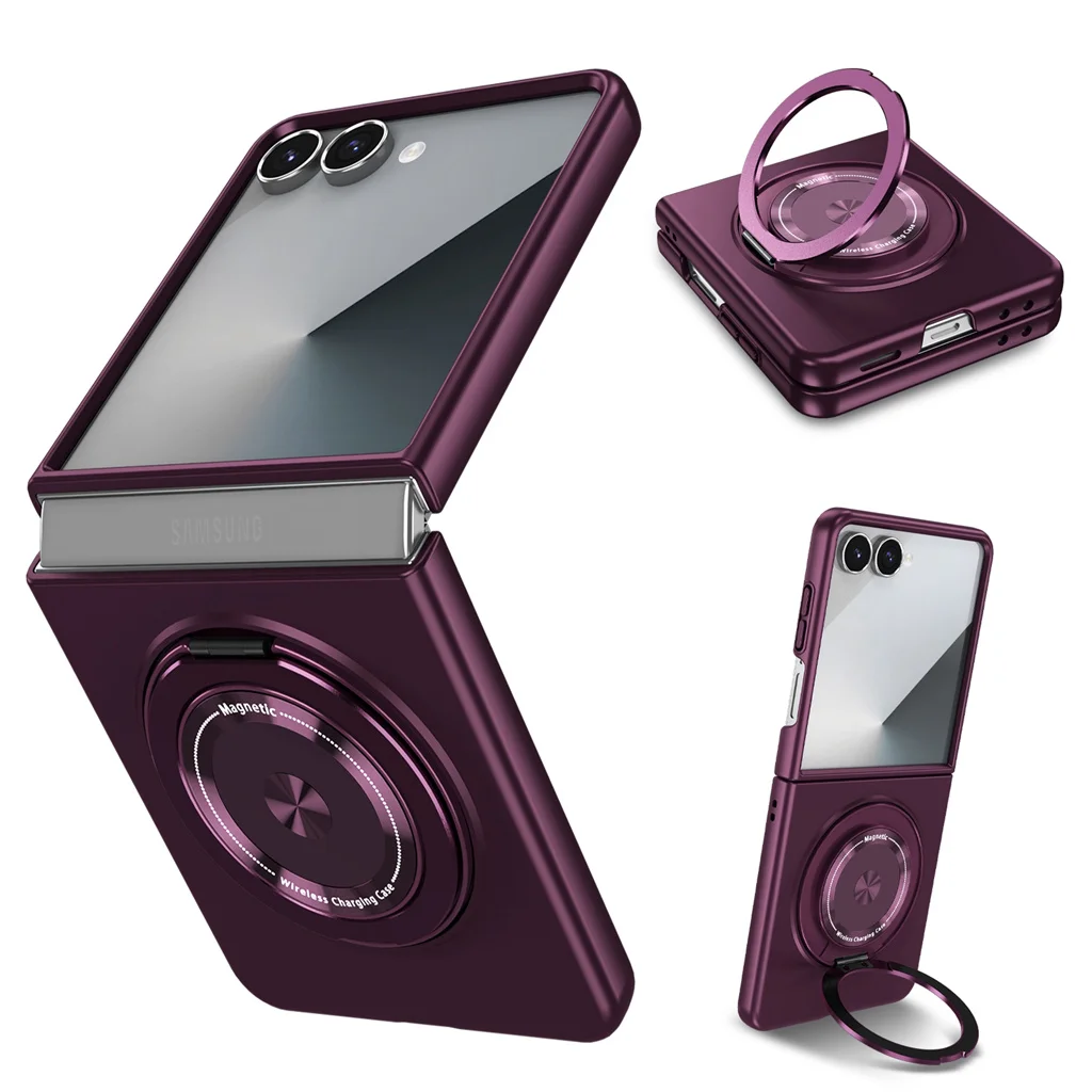 360° Roating Kickstand Ring Holder For MagSafe Magnetic Phone Case For Samsung Galaxy Z Flip 8 7 6 5 4 5G Shockproof Hard Cover