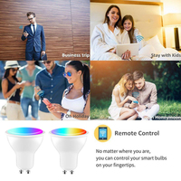 Gu10 Wifi Smart Light LED Bulb Spotlight Tuya APP Bulb Dimmable Lamp Light 5W RGB CCT Voice Control Work With Alexa Google Home