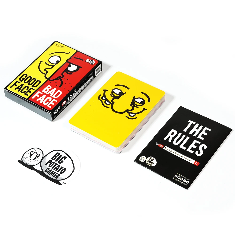 لعبة بطاقات Good Face Bad Face لعبة السفر للحفلات المضحكة للعائلة