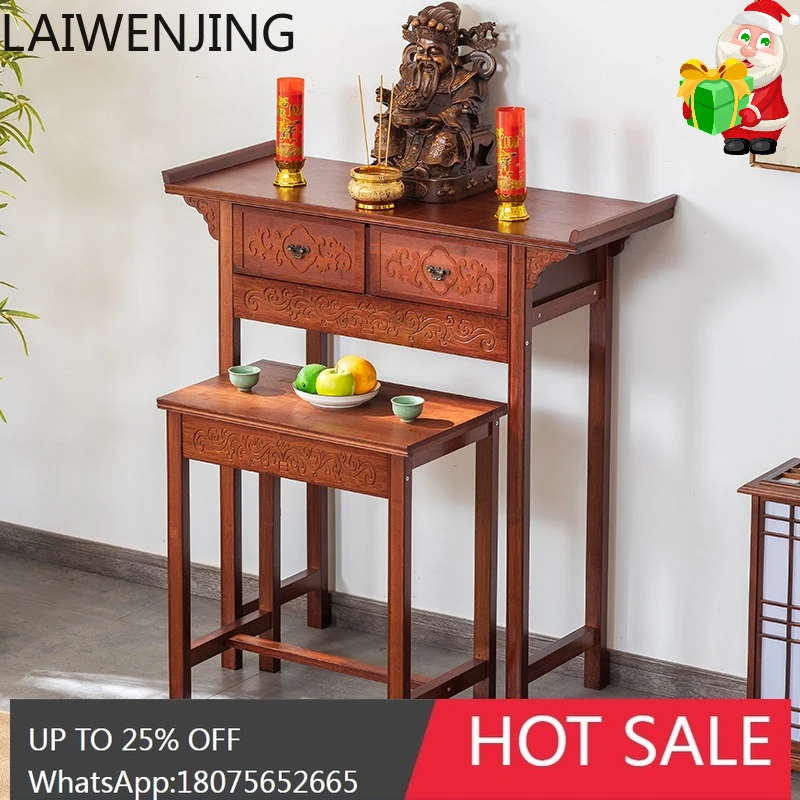 

MJY New Chinese Style Altar Entrance Buddha Shrine Incense Table Modern Wealth God Worship Buddha Altar Solid Wood