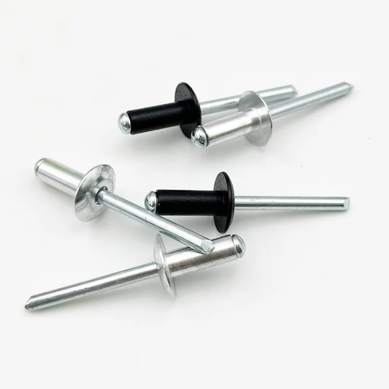 20-40pcs Black Aluminum Large Flange Pop Open Hollow Blind Rivets Large Cap Leaf Bolt Dropper Self-plugging Rivet Decoration