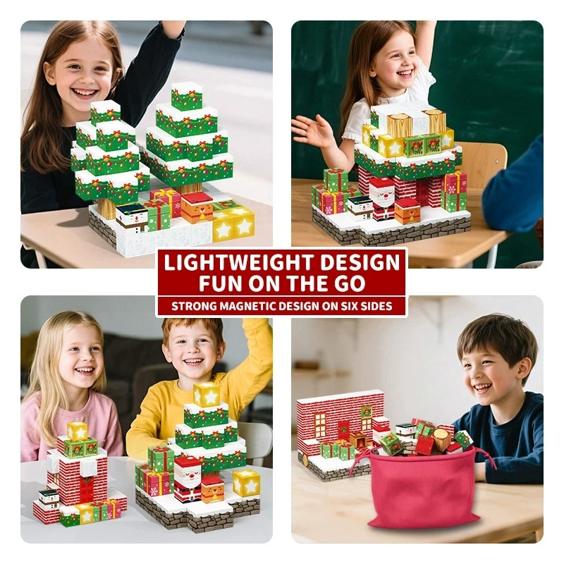 Magnetische Bausteine Mine World Magnet Cube Set für Jungen Mädchen Kind Alter 3+ DIY Modell Kinder Stem STEM Sensorisches Spielzeug Geschenk