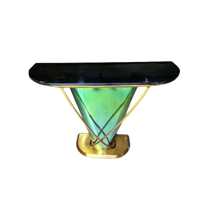 

Light luxury rock slab entrance Entry entrance Living room wall view table Italian marble entrance