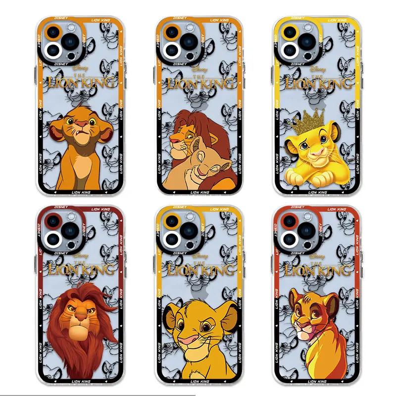 Case for iPhone 15 Plus 12 Mini 11 SE 13 Pro Max 8 X XS XR 7 6s 14 Pro 13 Disney Lion King Transparent Soft Bumper Cover