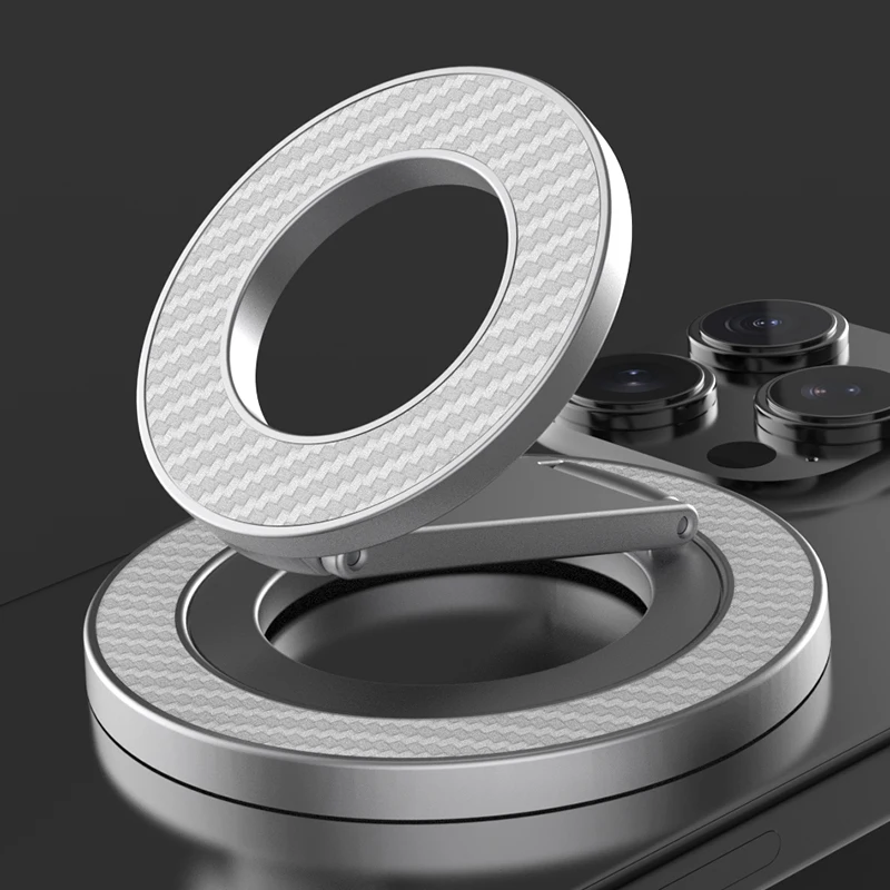 

Двусторонний магнитный держатель для телефона из углеродного волокна, магнитная ручка с подставкой для IPhone 16, 15, 14, 13, Android, автомобильный держатель для спортзала