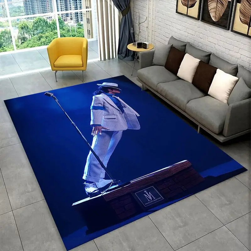 Retro MJ Michael Jackson King of Pop Non-Slip Area Rug for Living Room,Bedroom,Playroom,Carpet Floor Mat Home Decor Rug  Room